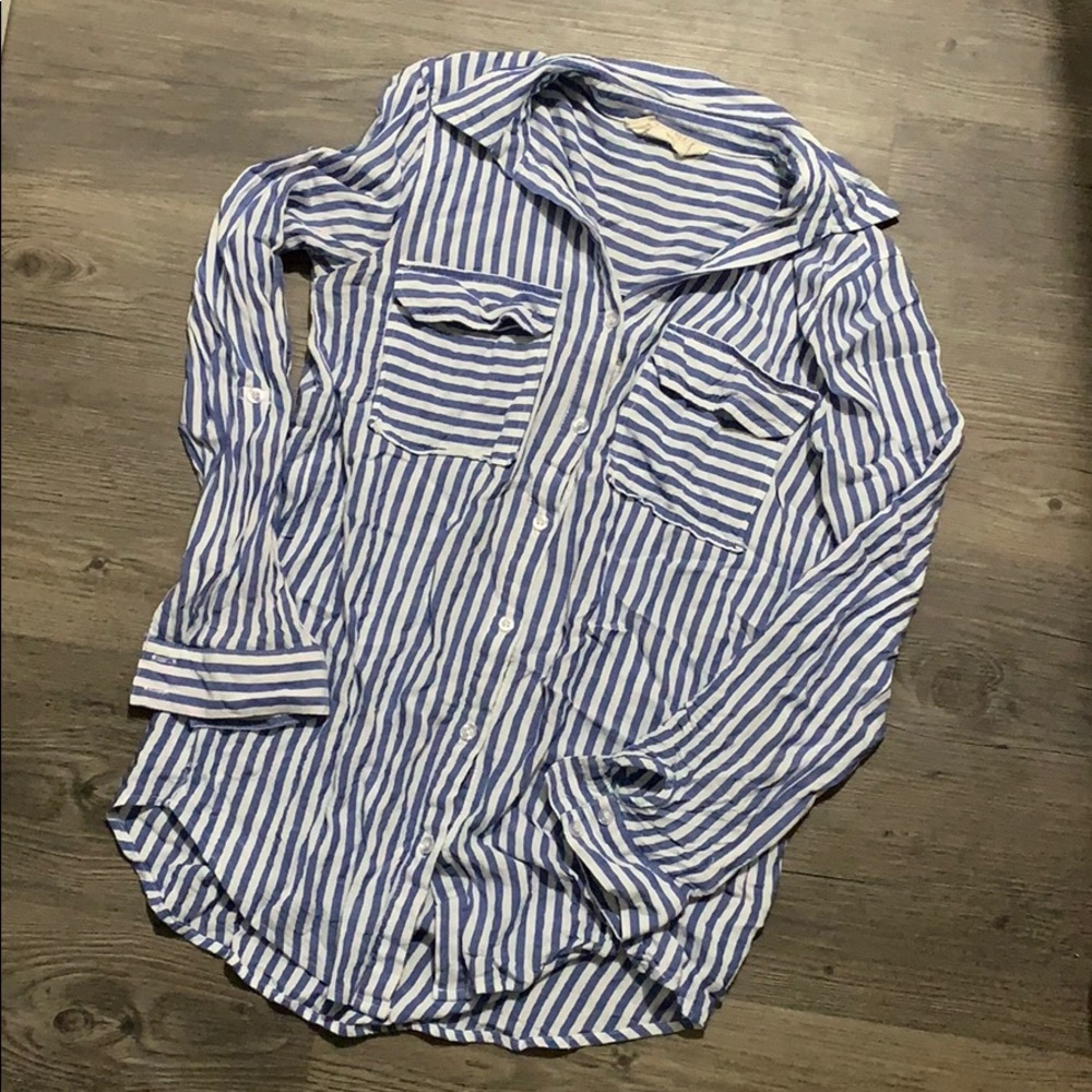 Striped button down